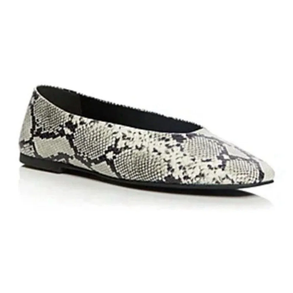 Bloomingdale’s AQUA AQ-Jade Snake Print Ballet Flats Shoes Sandals Women's 7.5
